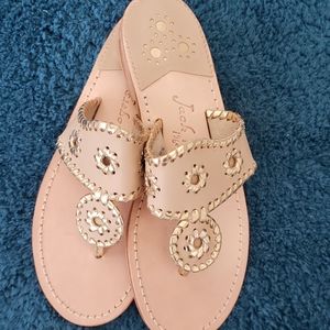 JACK ROGER'S NAVAJO SANDAL BONE W/GOLD LACING